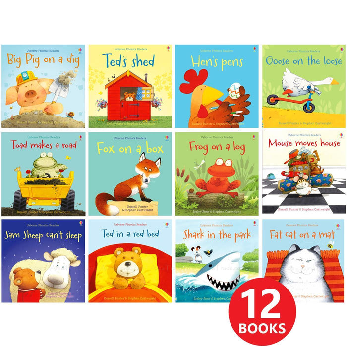 Usborne Phonics Readers 12 illustrated Books Box Set Collection