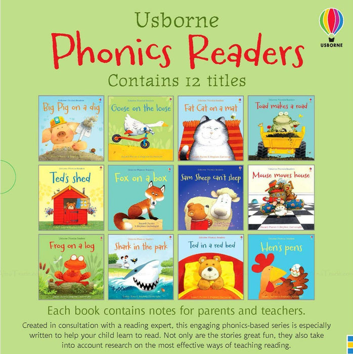 Usborne Phonics Readers 12 illustrated Books Box Set Collection