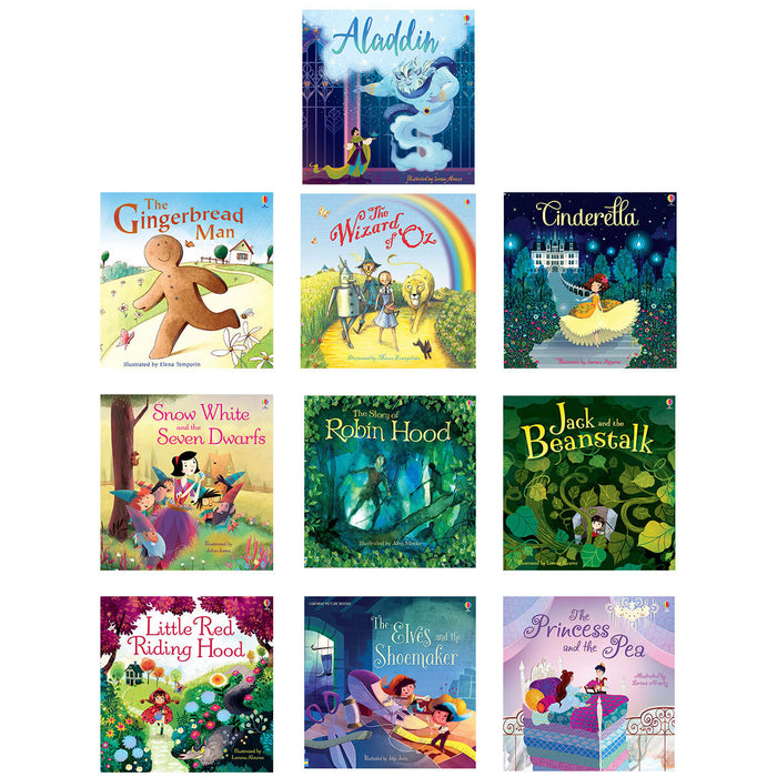 Usborne Classic Fairytales 10 Picture Books Collection Set