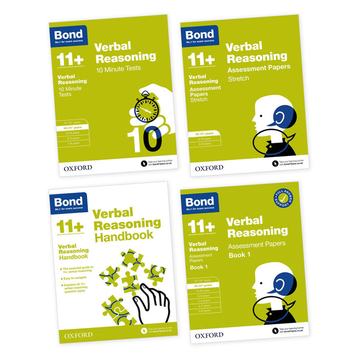Bond 11+ Verbal Reasoning 4 Book Skills Pack, Ages 10-11+ years