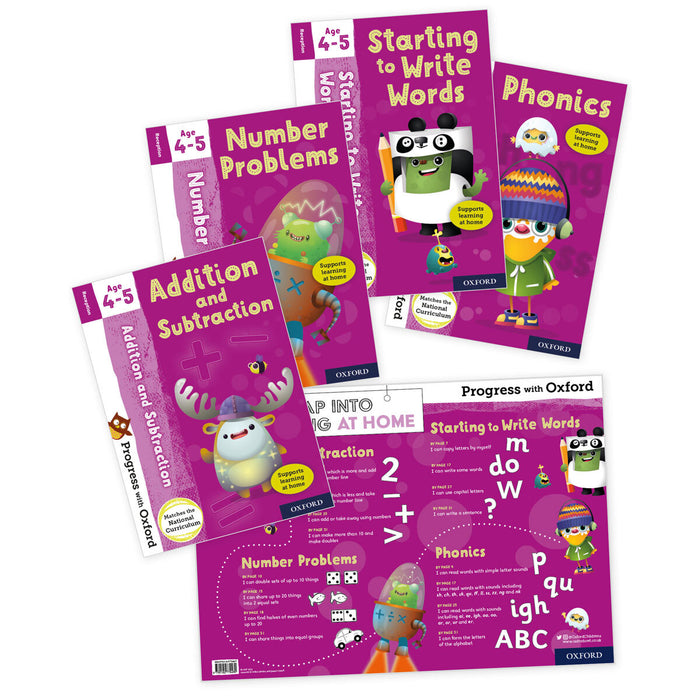 Progress with Oxford 4 Book Set and Poster, Ages 4-5