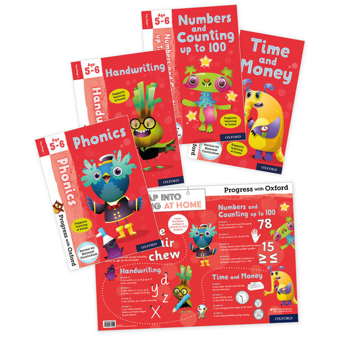 Progress with Oxford 4 Book Set and Poster, Ages 5-6