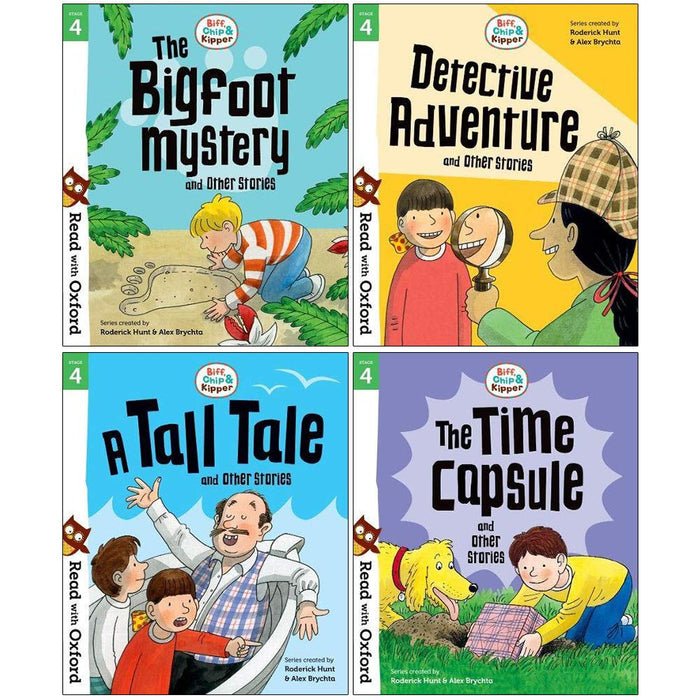 Read with Oxford Stage 4: Biff, Chip and Kipper 4 Fun Story Books Collection Set