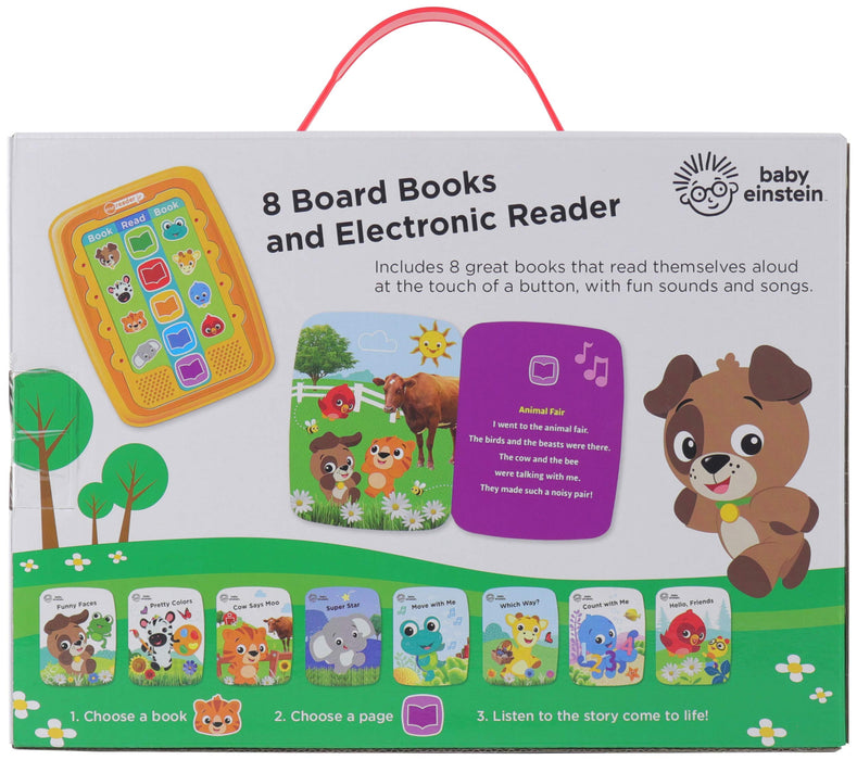 Baby Einstein Electronic Me Reader Jr and 8 Look and Find Sound Book Library