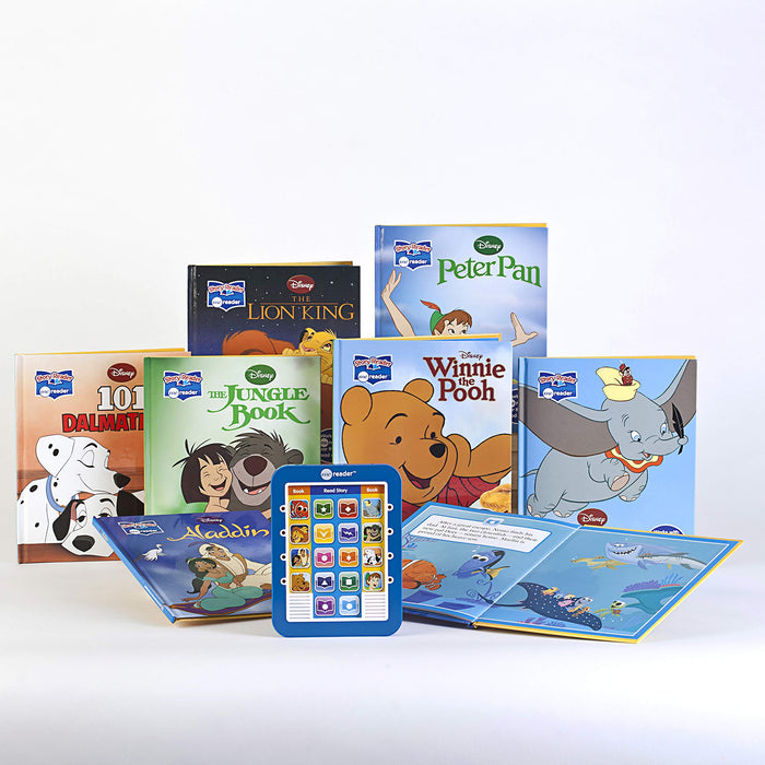 Disney Classic - Lion King, Finding Nemo, Aladdin and more! Electronic Me Reader Jr and 8 Look and Find Sound Book Library