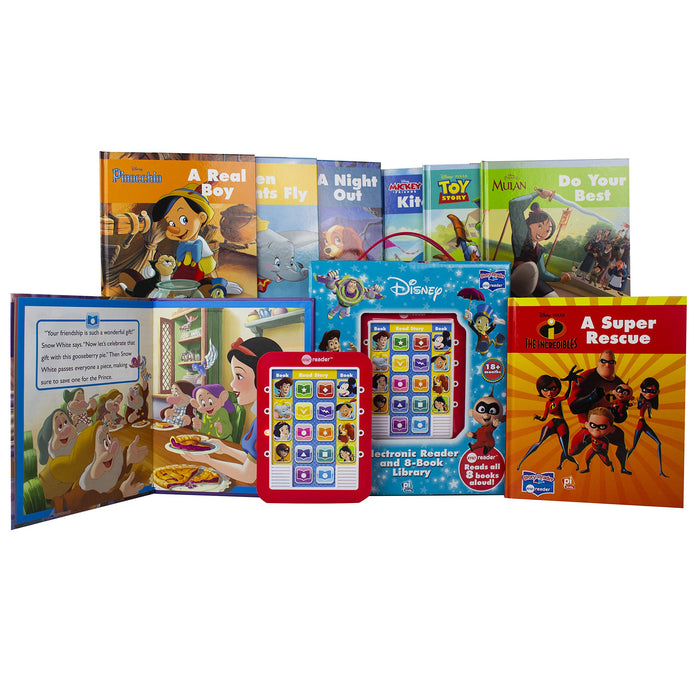Disney Adventures Mickey Mouse, Toy Story and More! Electronic Me Reader Jr and 8 Look and Find Sound Book Library