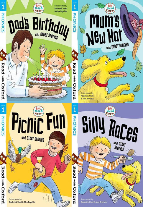Read with Oxford Stage 1: Biff, Chip and Kipper 4 Phonics Book Collection Set