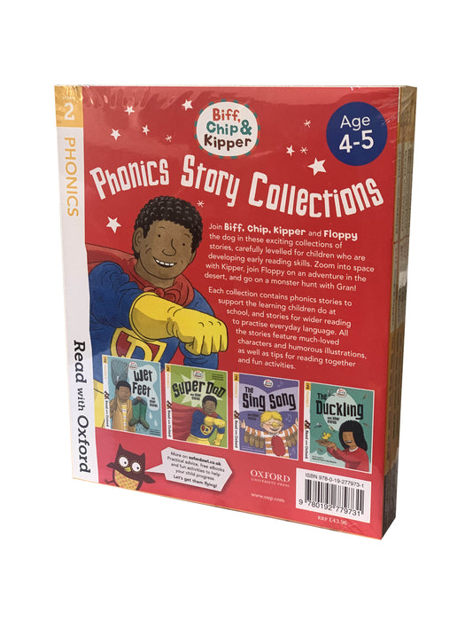 Read with Oxford Stage 2: Biff, Chip and Kipper 4 Phonics Book Collection Set