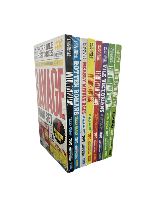 Horrible Histories Savage 8 Book Collection Set By Terry Deary