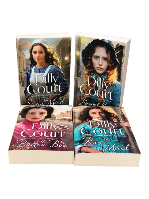 Dilly Court 4 Book Collection Set - Ragged Rose, River Maid, Button Box, Swan Maid