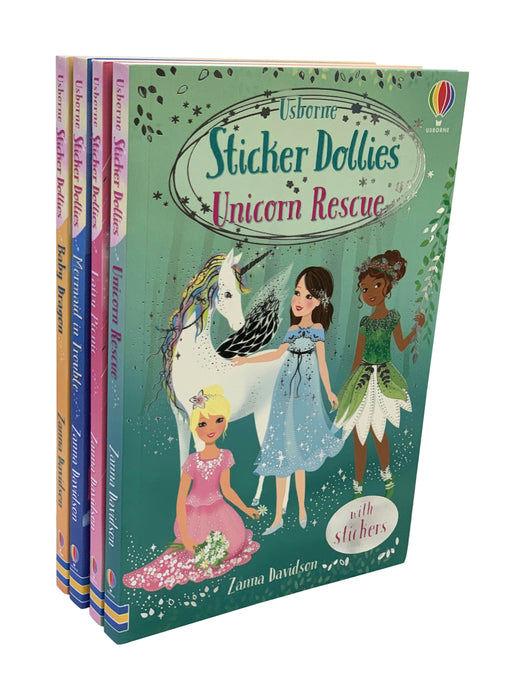 Usborne Sticker Dolly Stories 4 Book Collection Set