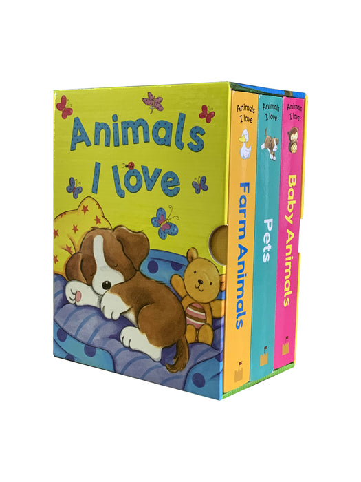 Animals I Love 3 Board Books Slipcase