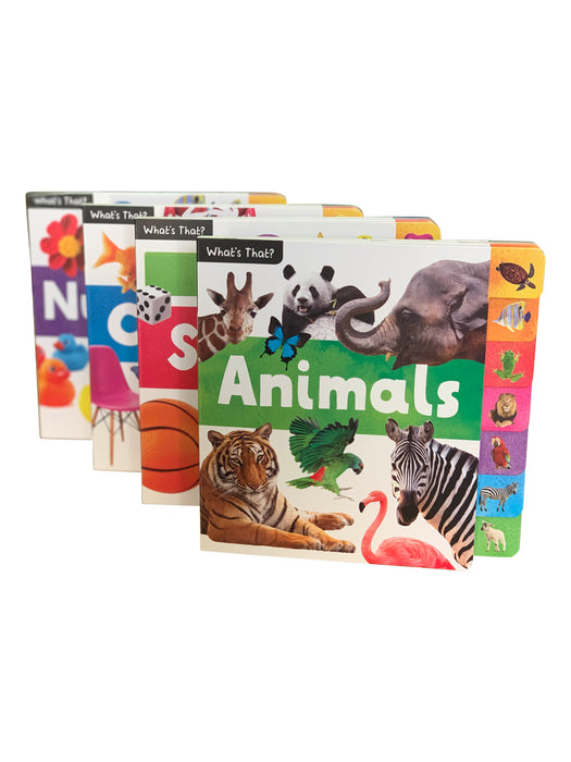 Early Learning What's That? Animals, Colours, Numbers & Shapes 4 Book Collection Set