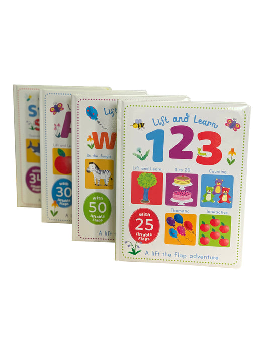 Early Learning Lift and Learn 123, ABC, Starting School & 50 Words 4 Book Collection Set