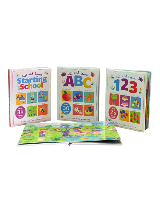 Early Learning Lift and Learn 123, ABC, Starting School & 50 Words 4 Book Collection Set