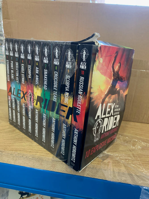 DAMAGED Alex Rider 10 Book Box Set by Anthony Horowitz DAMAGED