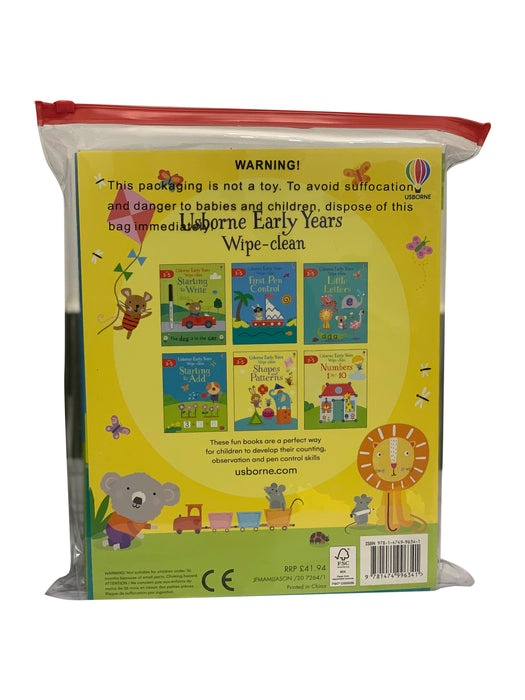 Usborne Early Years Wipe Clean Starting To Write 6 Book Set