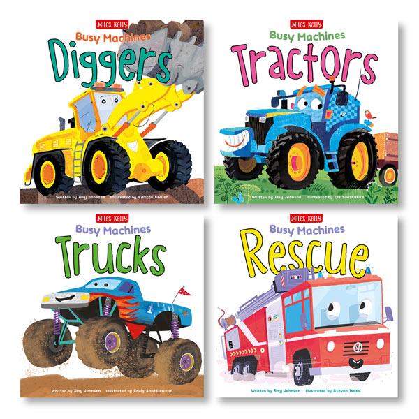 Miles Kelly Busy Machines 4 Book Pack