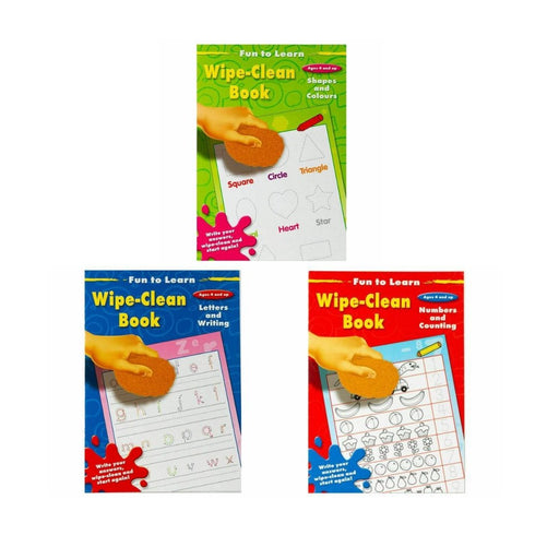 EYFS Fun To Learn Wipe Clean 3 Book Set: Kids Educational Home Learning Books - Books4us