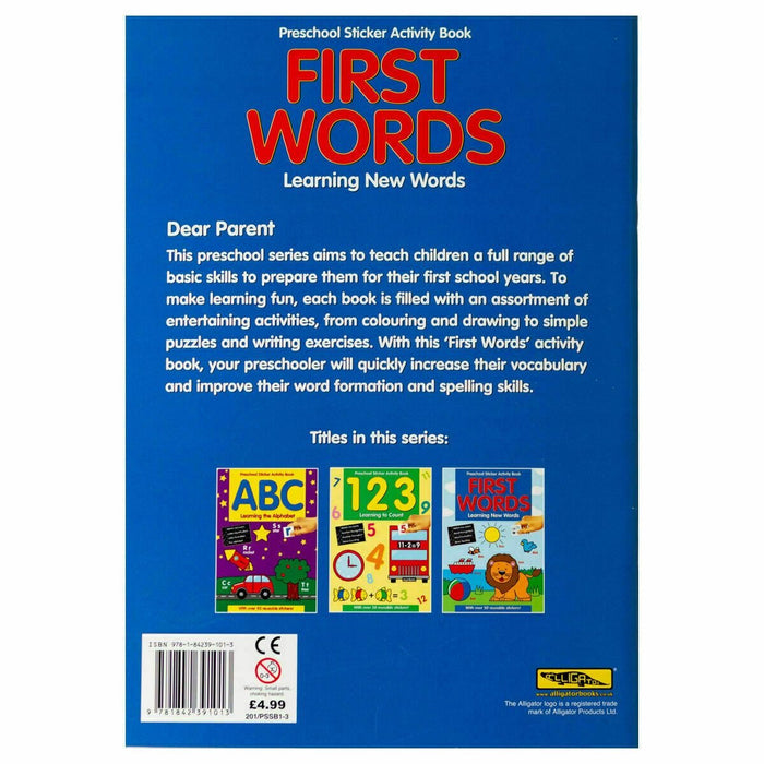 EYFS Sticker Activity Book Learning First Words - Pre-School Home Education - Books4us