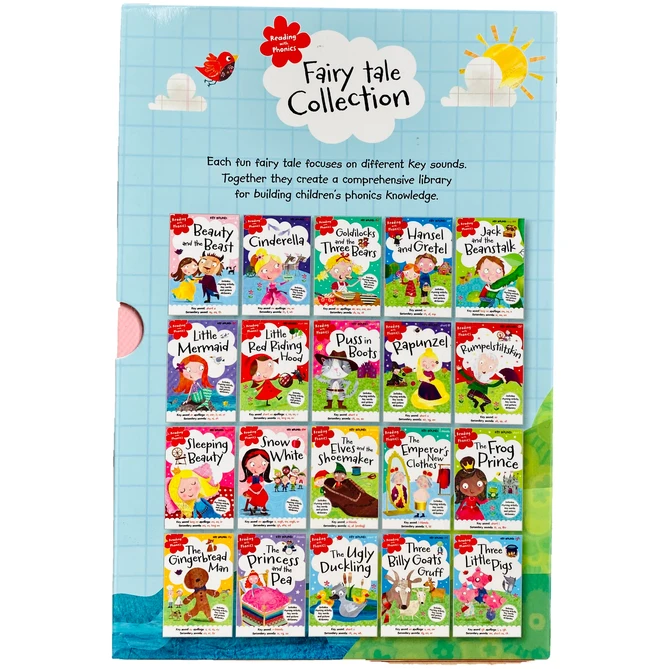 DAMAGED Reading with Phonics Fairy Tale Collection 20 Books Box Set By Clare Fennell DAMAGED