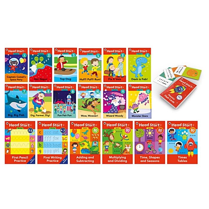 Early Learning Ladybird Head Start 18 Books & Flashcards Collection Set