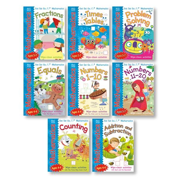 Get Set Go: Miles Kelly Mathematics 8 books with poster Collection Set