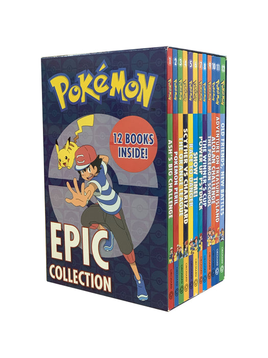 Pokemon Epic 12 Book Set Collection, Ash's Big Challenge