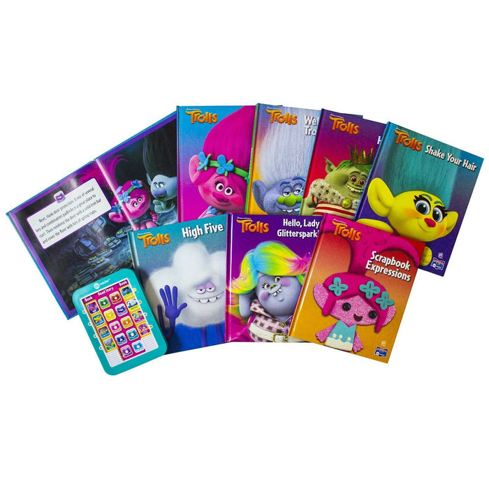 Dreamworks Trolls Electronic Me Reader Jr and 8 Look and Find Sound Book Library