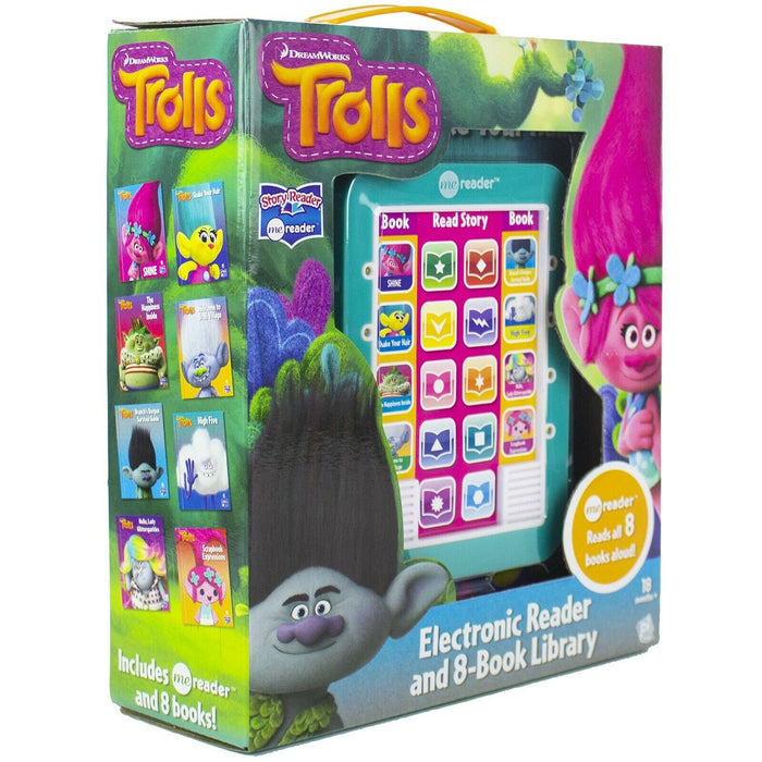 Dreamworks Trolls Electronic Me Reader Jr and 8 Look and Find Sound Book Library