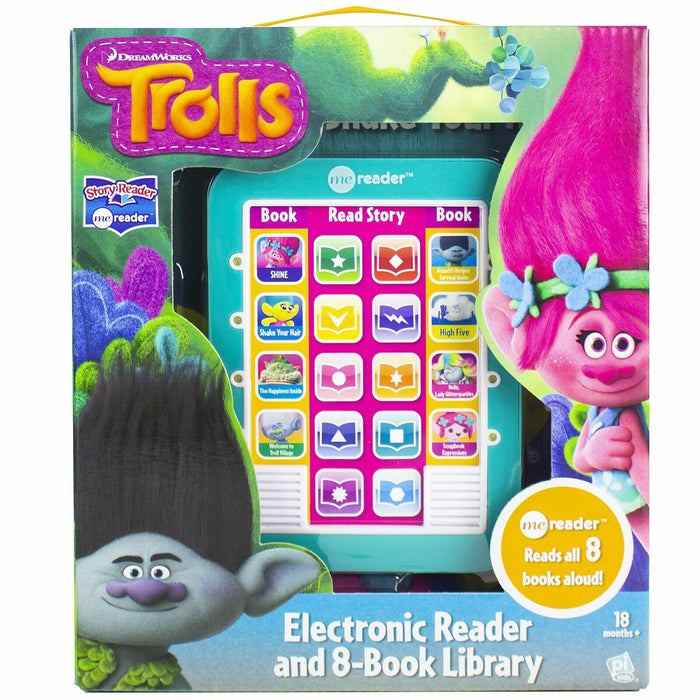 Dreamworks Trolls Electronic Me Reader Jr and 8 Look and Find Sound Book Library